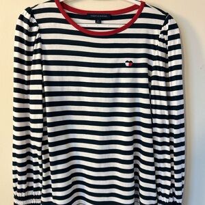 Tommy Hilfiger Puff Shoulder Ruched Wrists Adorable Top